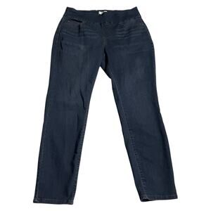 Christopher & Banks Womens Jeans Size XL Mid Rise Skinny Pull On Jeans Dark Wash